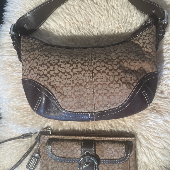 Coach Handbags - Coach Brown SoHo Small Signature Shoulder Bag and watching wristlet